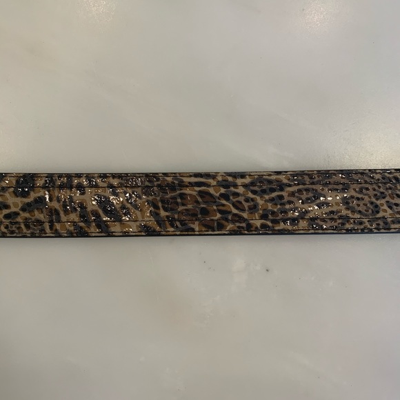 Anne Klein Leather Leopard Print Belt - Picture 3 of 5